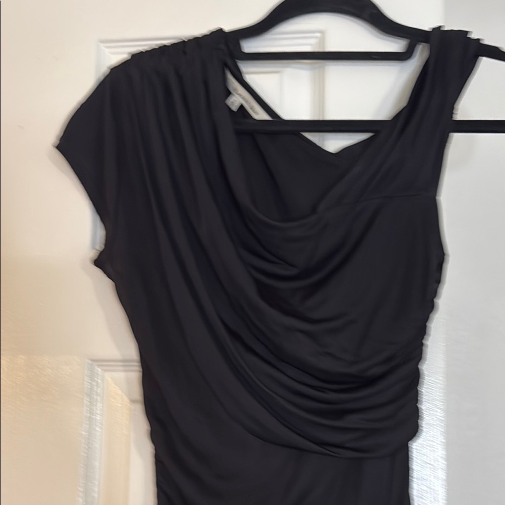 Elegant Black Draped Dress